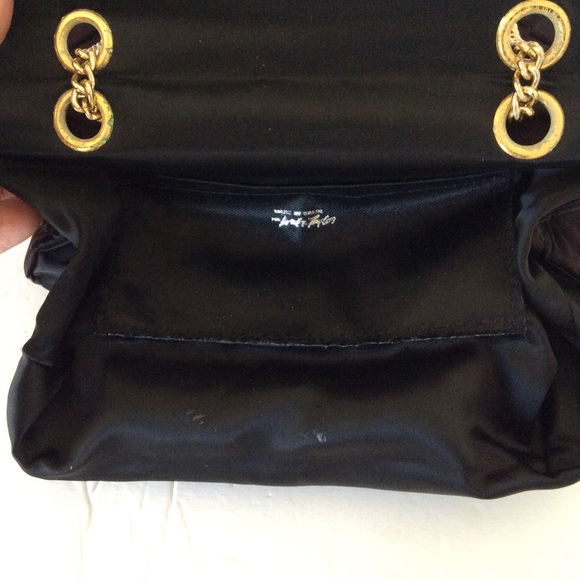 VINTAGE LORD & TAYLOR QUILTED PLUM BAG WITH CHAIN STRAP - Picture 8 of 8